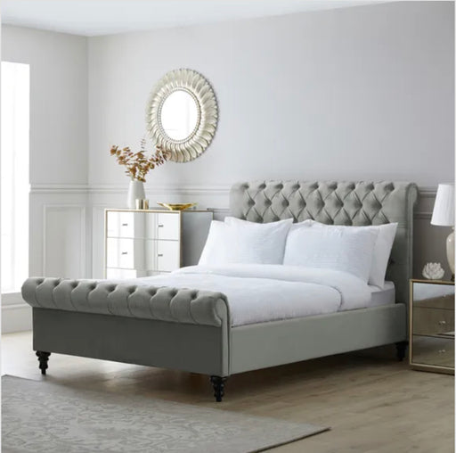 Classy Chesterfield Fabric Bed Frame