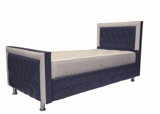 Blue Sleigh Bed – Leather Faux