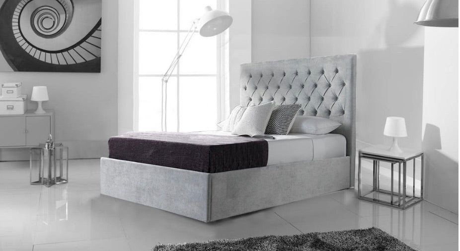 Chesterfield Ottoman Storage Fabric Bed