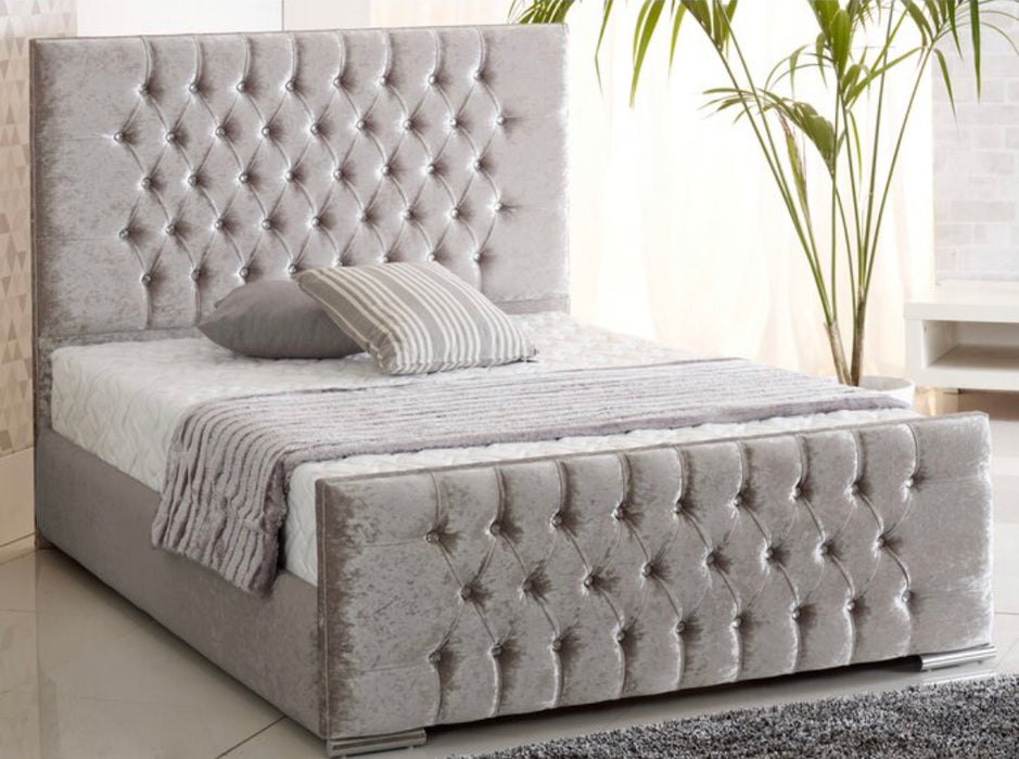 FREE Mattress Buy Tara Upholstered Sleigh Bed Frame GET DUAL TURN MATTRESS FREE
